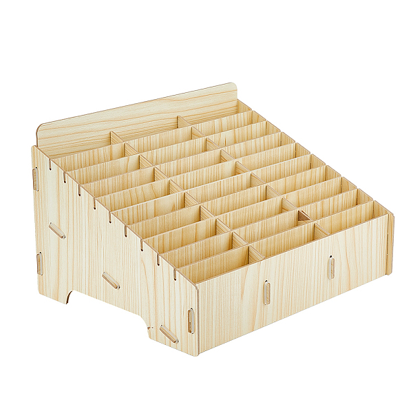 

PandaHall 30 Compartments Wooden Cell Phones Storage Box, Mobile Phones Holder, for Desktop Office Multifunction Box, PapayaWhip..., Orange