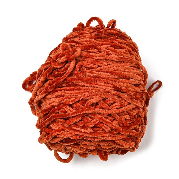 

PandaHall Wool Chenille Yarn, Velvet Cotton Hand Knitting Threads, for Baby Sweater Scarf Fabric Needlework Craft, Crimson, 5mm..., Pink