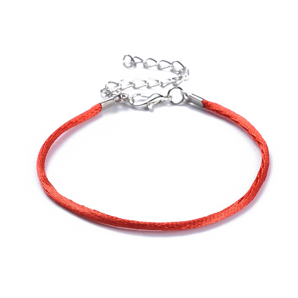 

PandaHall Nylon Cord Bracelets, Red String Bracelets, with Zinc Alloy Lobster Claw Clasps and Iron Extender Chains, Red, 7-1/4 inch~7-3/4...