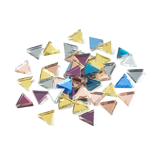 

PandaHall Mirror Surface Triangle Mosaic Tiles Glass Cabochons, for Home Decoration or DIY Crafts, Mixed Color, 12x14x3.5~4mm, about..., Multicolor