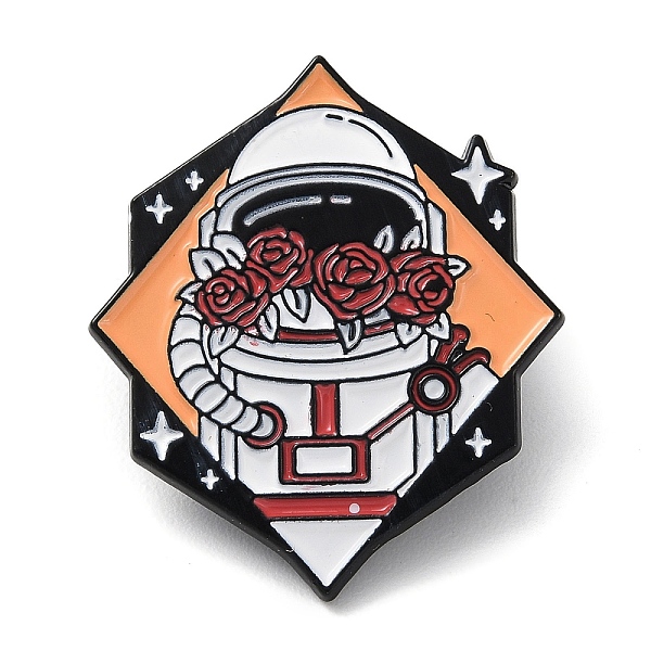 

PandaHall Space Theme Astronaut Enamel Pin, Black Zinc Alloy Cartoon Badge for Backpack Clothes, Colorful, 31.5x27x1.5mm Alloy+Enamel Human