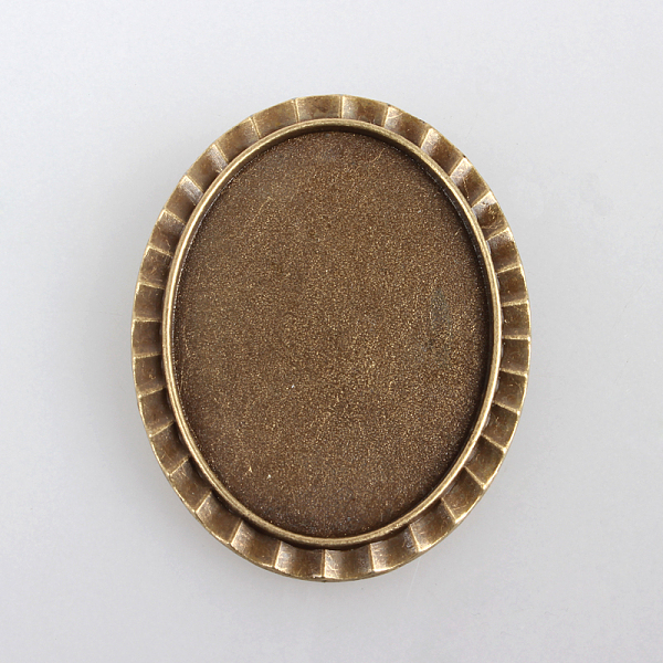 

PandaHall Vintage Alloy Brooch Cabochon Bezel Settings, with Iron Pin Brooch Back Bar Findings, Oval, Cadmium Free & Nickel Free & Lead Free...