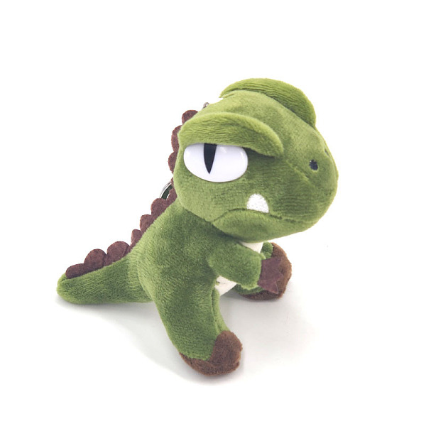 

PandaHall Cute Plush Cloth Dinosaur Doll Pendant Keychain, with Metal Clasps, for Car Key Bag Gift Keyring, Olive Drab, 10cm Other Dinosaur