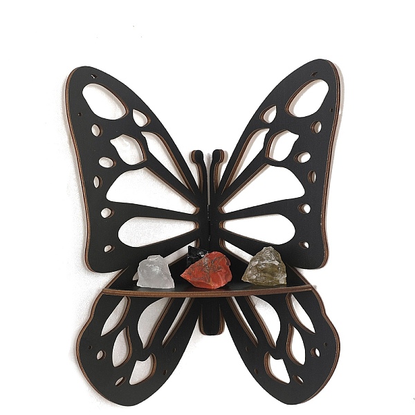 

PandaHall Wooden Shelf Jewelry Candlestick Display Stand, Wall Mounted Decorations, for Home Room Wall Decor, Butterfly, 295mm Wood...