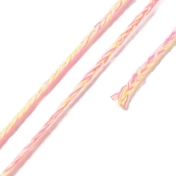 

PandaHall 20M Polycotton Braided Cord, Flat, for DIY Jewelry Making, Pink, 2x0.7mm, about 21.87 Yards(20m)/Roll Polycotton Pink