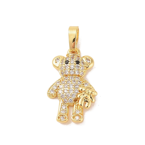 

PandaHall Brass Micro Pave Cubic Zirconia Pendants, Real 18K Gold Plated, Bear, Clear, 21.5x13x3mm, Hole: 6x3.5mm Brass+Cubic Zirconia Bear...