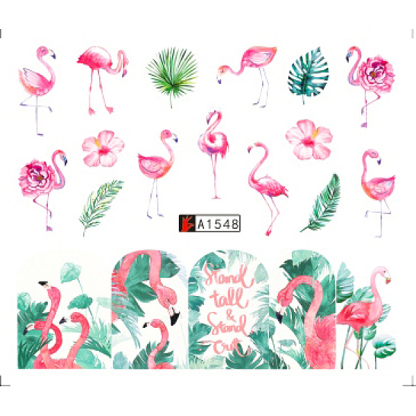 

PandaHall Nail Art Water Transfer Sticker, Flamingo Watermark Nail Decals, for Woman Girls Nails Design Manicure Tips Decoration, Colorful...