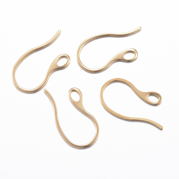 

PandaHall Ion Plating(IP) 304 Stainless Steel Earring Hooks, with Horizontal Loop, Golden, 22x11.5x1mm, Hole: 2.5x3.5mm 304 Stainless Steel