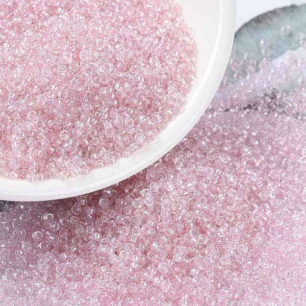 

PandaHall MIYUKI Round Rocailles Beads, Japanese Seed Beads, Fancy Lined Soft, (RR3639) Fancy Lined Soft Pink, 15/0, 1.5mm, Hole: 0.7mm...