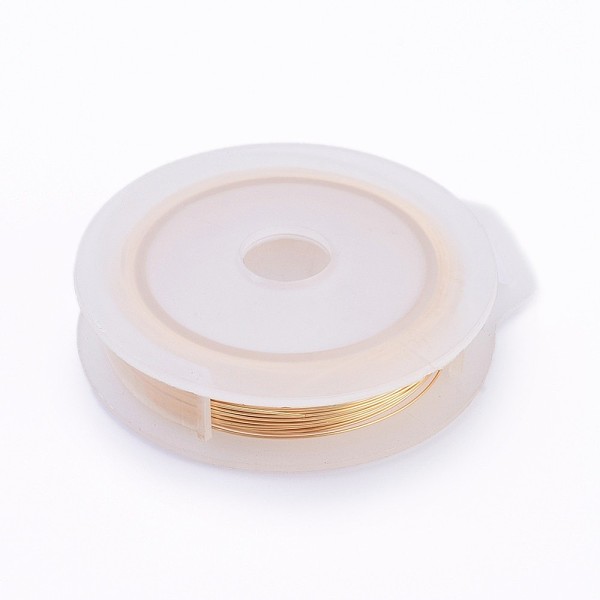 

PandaHall Round Copper Wire for Jewelry Making, Light Gold, 26 Gauge, 0.4mm, about 15m/roll Copper Round