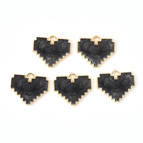 

PandaHall Light Gold Plated Alloy Enamel Pendants, Heart, Black, 18.5x15.5x1.5mm, Hole: 1.5mm Alloy+Enamel Heart Black