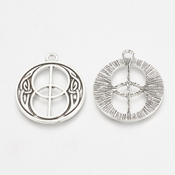 

PandaHall Tibetan Style Alloy Pendant Enamel Settings, Flat Round, Antique Silver, 31x27x2mm, Hole: 2mm Alloy Flat Round