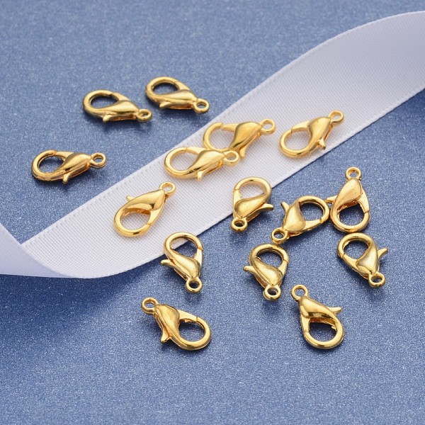 

PandaHall Zinc Alloy Lobster Claw Clasps, Parrot Trigger Clasps, Cadmium Free & Lead Free, Golden, 12x6mm, Hole: 1.2mm Alloy Others