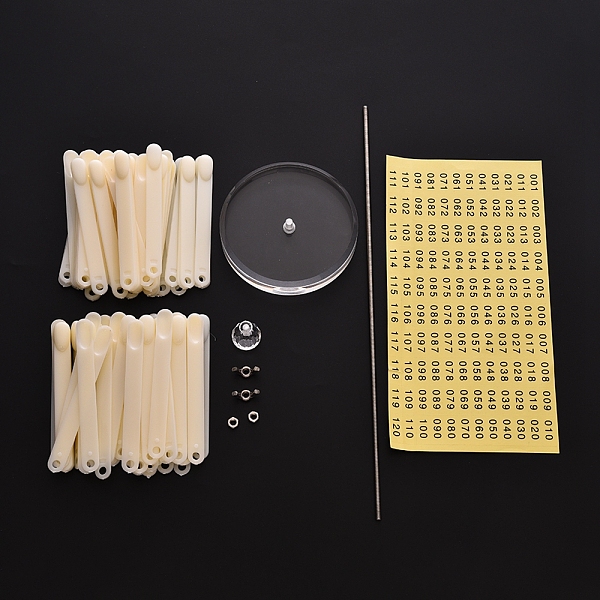 PandaHall Rotate Nail Polish Color Palette Display Sets, with Plastic Nail Tips, Self Adhesive Number Stickers, Acrylic Pedestal and Steel...