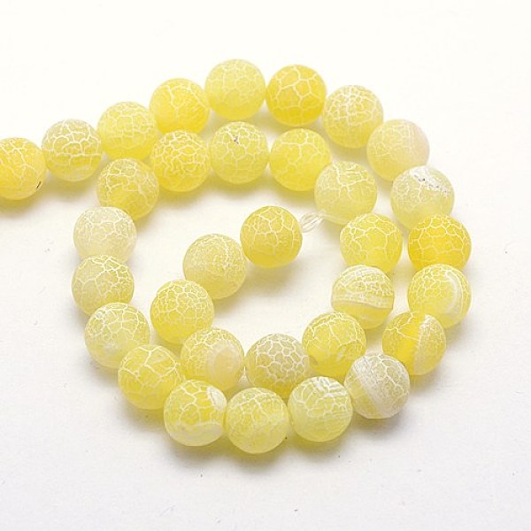 

PandaHall Natural Crackle Agate Beads Strands, Dyed, Round, Grade A, Gold, 8mm, Hole: 1mm, about 50pcs/strand, 14 inch Crackle Agate Round...