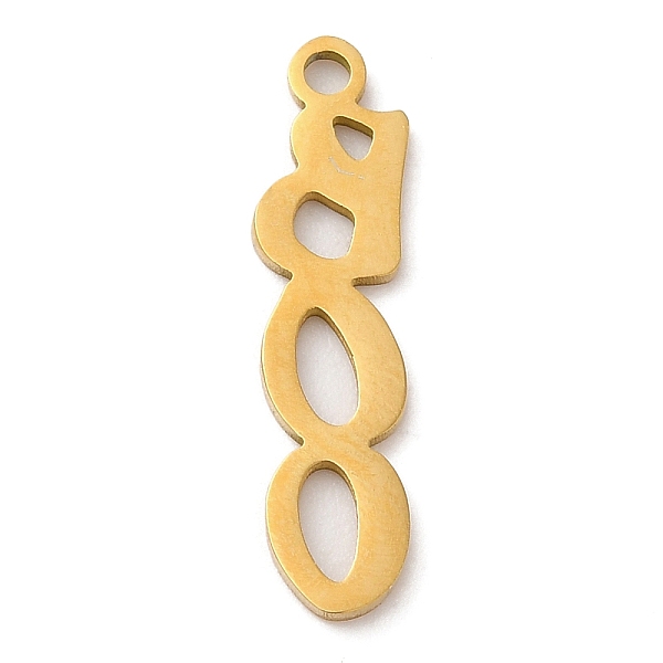 

PandaHall Halloween 201 Stainless Steel Pendants, Laser Cut, Word Boo Charm, Golden, 21x5.5x1mm, Hole: 1.5mm 201 Stainless Steel Word