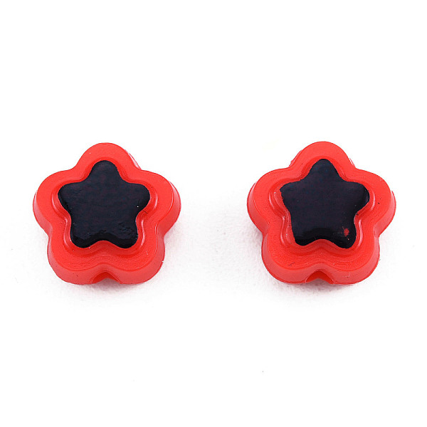 

PandaHall Plating Opaque Acrylic Beads, Metal Enlaced, Star, Red, 9.5x10x5mm, Hole: 1.6mm, about 1850pcs/500g Acrylic Star Red