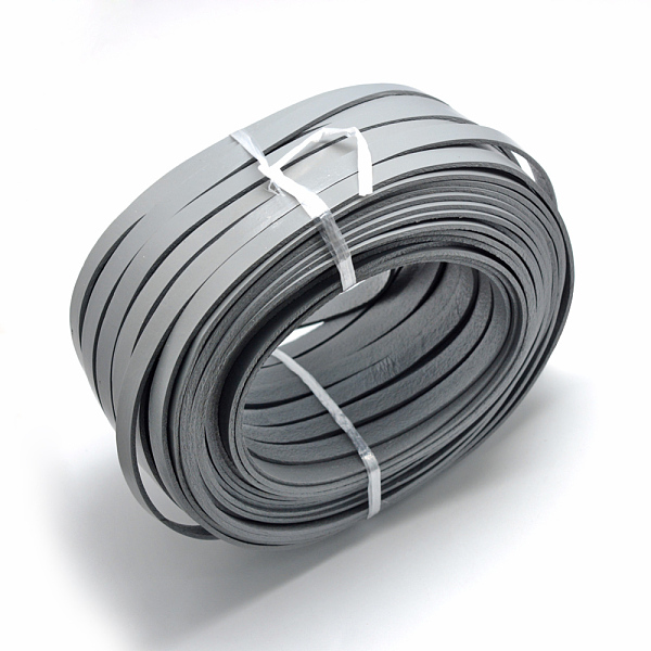 

PandaHall Leather Cords, Gray, 10x2mm, about 50Yards/Bundle(150 Feet/Bundle) Cowhide Flat Gray