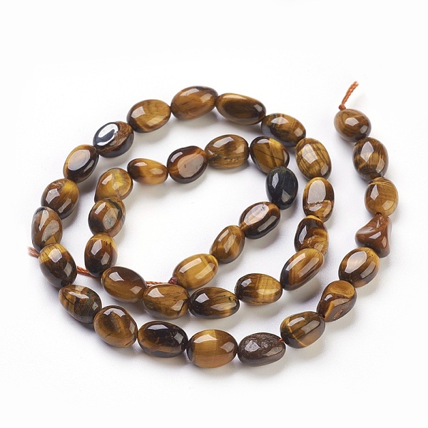 

PandaHall Natural Tiger Eye Beads Strands, Tumbled Stone, Nuggets, 6~12x6~8mm, Hole: 0.5mm, about 40pcs/strand, 15.7 inch(40cm) Tiger Eye...