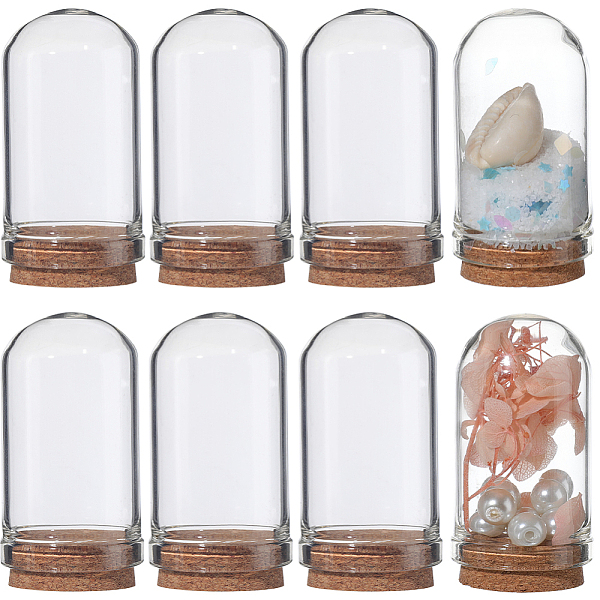 

PandaHall SUNNYCLUE 16Pcs 1.77 inch Cloche Bell Jar Bell Cloche Glass Dome Glass Dome Showcase Display Dome with Cork Base Display Storage..., Clear