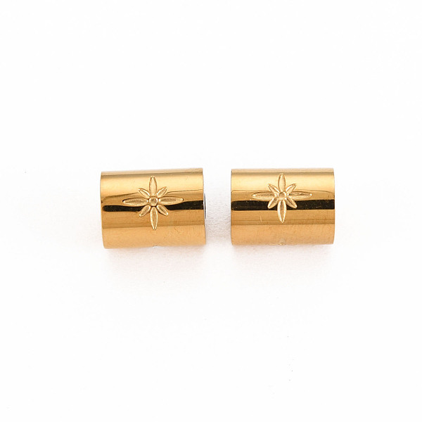 

PandaHall 304 Stainless Steel Beads, Column with Star, Real 14K Gold Plated, 8x6mm, Hole: 1.8mm 304 Stainless Steel Hexagon