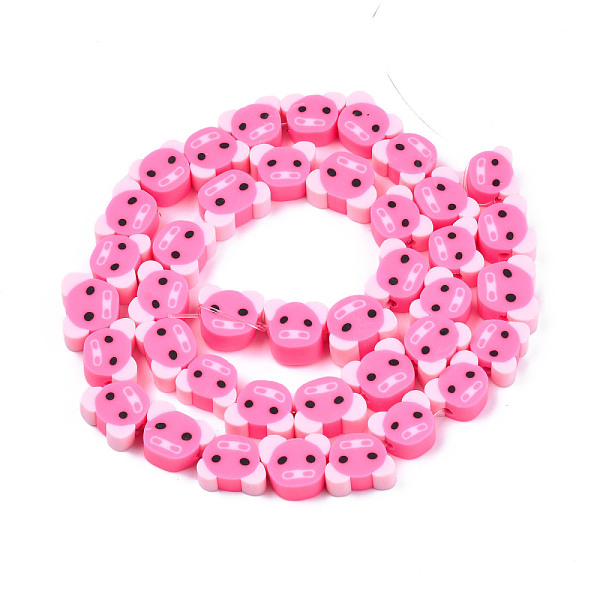 

PandaHall Handmade Polymer Clay Bead Strands, Pig, Hot Pink, 7.5~10x10~13x4.5~5mm, Hole: 1.6mm, about 40pcs/strand, 15.43 inch~16.18 inch...