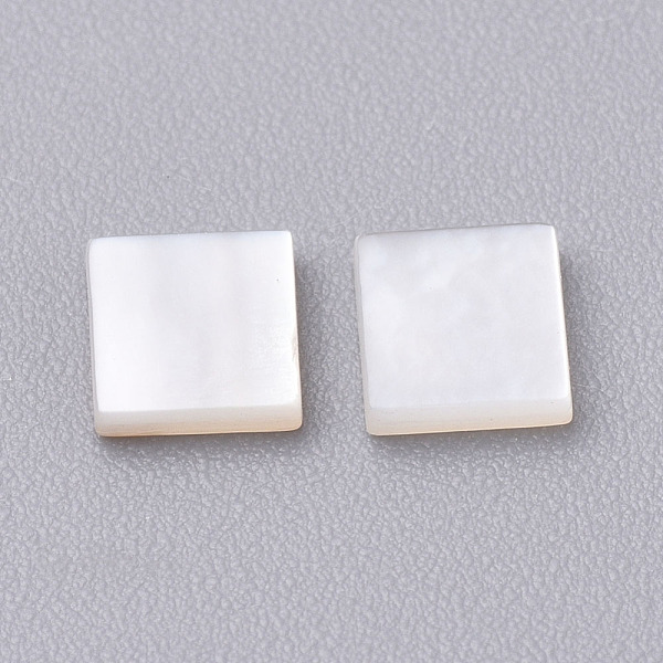 

PandaHall Natural White Shell Mother of Pearl Shell Cabochons, Square, Sea Green, 4x4x1mm White Shell Square Green