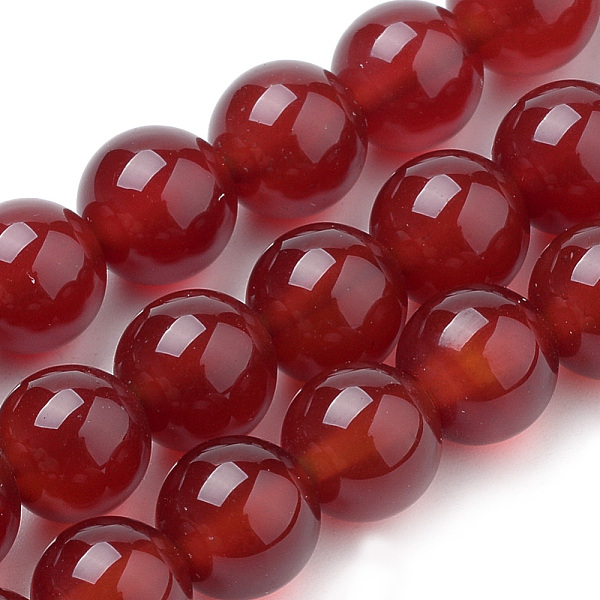 

PandaHall Natural Carnelian Beads Strands, Dyed, Round, 10mm, Hole: 1mm, about 40pcs/strand, 15.7 inch Carnelian Round
