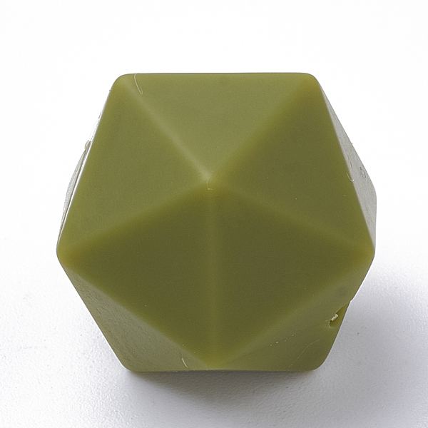 

PandaHall Food Grade Eco-Friendly Silicone Focal Beads, Chewing Beads For Teethers, DIY Nursing Necklaces Making, Icosahedron, Olive Drab..., Green