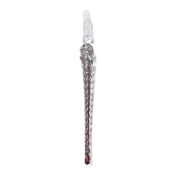 

PandaHall Silver Foil Glass Writing Dip Pen, Red, 190mm Glass Red