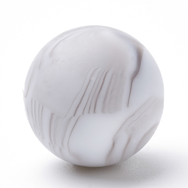 

PandaHall Food Grade Eco-Friendly Silicone Beads, Round, WhiteSmoke, 14~15mm, Hole: 2mm Silicone Round White