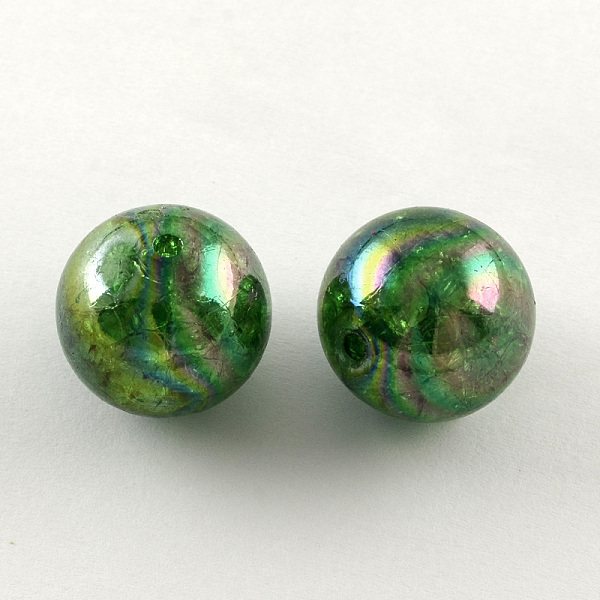 

PandaHall AB Color Transparent Crackle Round Acrylic Beads, Green, 20mm, Hole: 2.5mm, about 108pcs/500g Acrylic Round Green