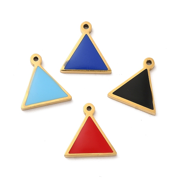 

PandaHall 304 Stainless Steel Enamel Charms, Triangle Charm, Golden, Mixed Color, 11.4x11x1.4mm, Hole: 1mm Stainless Steel+Enamel Triangle..., Multicolor