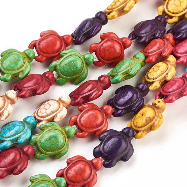 

PandaHall Synthetic Magnesite Beads, Dyed, Tortoise, Mixed Color, 19x14x7.5mm, hole: 1mm, 15.2 inch, 23pcs/strand Magnesite Tortoise..., Multicolor