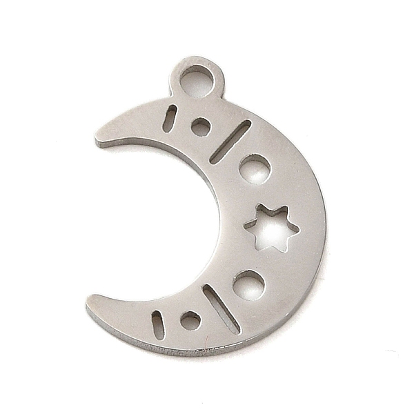 

PandaHall 304 Stainless Steel Pendants, Laser Cut, Stainless Steel Color, Moon, 15x11x1mm, Hole: 1mm 304 Stainless Steel Moon