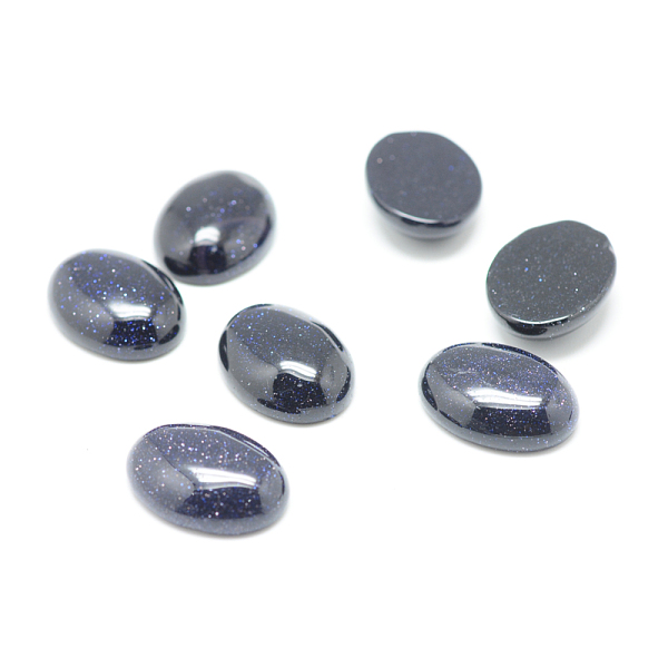 

PandaHall Synthetic Blue Goldstone Cabochons, Oval, 25x18x7mm Blue Goldstone Oval