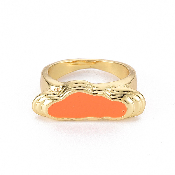 

PandaHall Alloy Enamel Wide Band Rings, Cadmium Free & Lead Free, Light Gold, Cloud, Coral, US Size 7 1/2(17.7mm) Alloy Red
