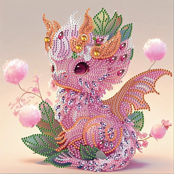 

PandaHall Dragon Pattern DIY Diamond Painting Kit, Including Resin Rhinestones Bag, Diamond Sticky Pen, Tray Plate and Glue Clay, Pearl Pink...