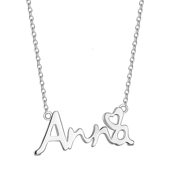 

PandaHall SHEGRACE Rhodium Plated 925 Sterling Silver Pendant Necklaces, with Cable Chains, Word, Platinum, 15 inch(38cm) Sterling Silver