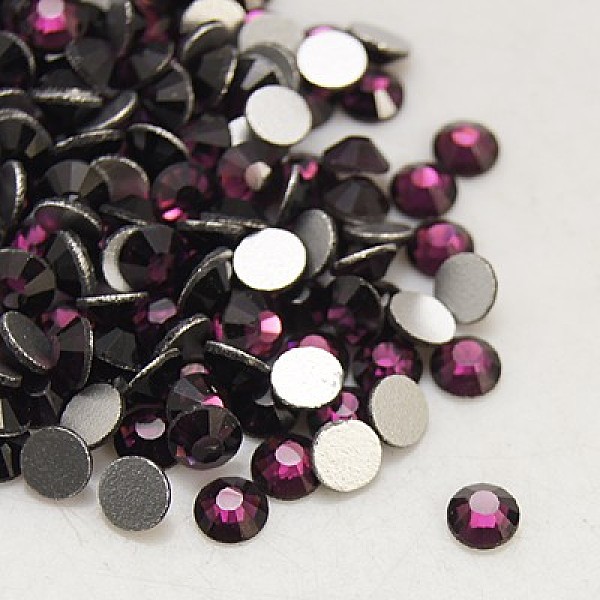 

PandaHall Glass Flat Back Rhinestone, Grade A, Back Plated, Faceted, Half Round, Amethyst, SS5, 1.7~1.8mm, 1440pcs/bag Glass Rhinestone Half..., Purple