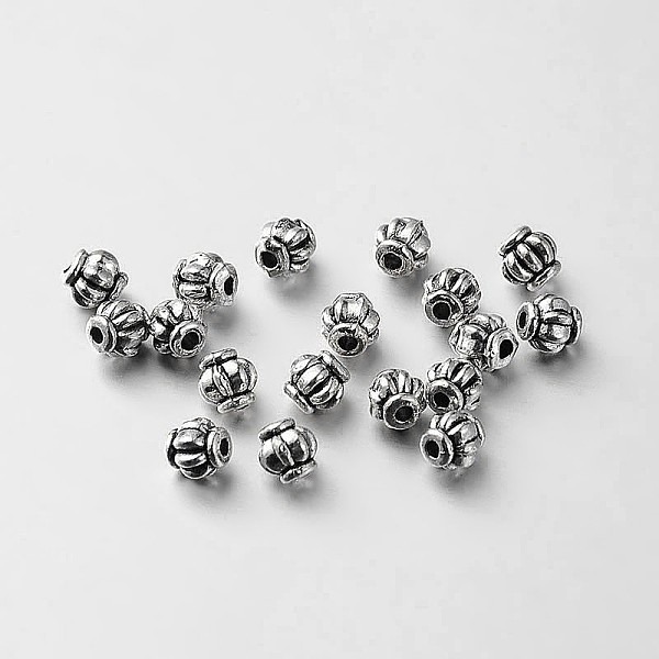 

PandaHall Tibetan Style Alloy Lantern Spacer Beads, Antique Silver, 4x4mm, Hole: 1mm Alloy Lantern
