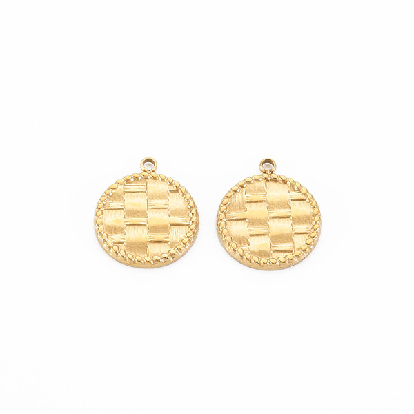 

PandaHall Ion Plating(IP) 304 Stainless Steel Pendants, Flat Round, Real 14K Gold Plated, 13x11.5x1mm, Hole: 1.2mm Stainless...