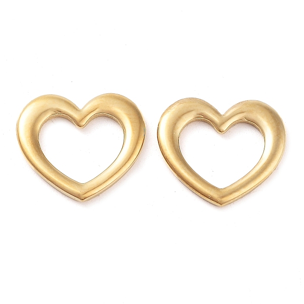 

PandaHall 304 Stainless Steel Linking Rings, Heart, Real 14K Gold Plated, 13x14.2x1.5mm, Hole: 8.5x9mm 304 Stainless Steel Heart