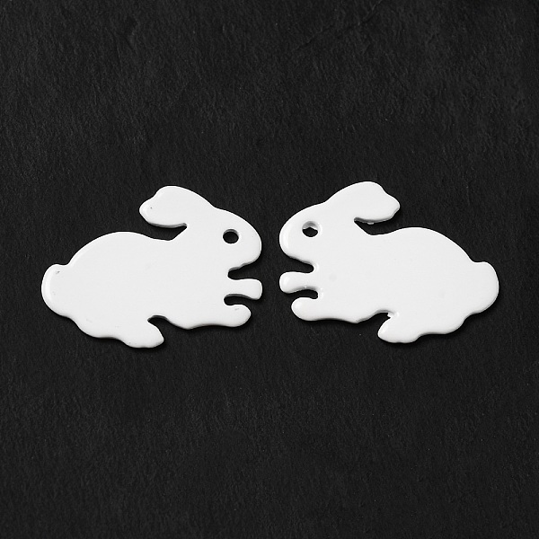 

PandaHall Spray Painted 201 Stainless Steel Charms, Rabbit Charm, White, 11x16x0.5mm, Hole: 1mm 201 Stainless Steel Rabbit White