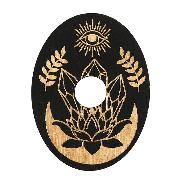 

PandaHall Wood Crystal Ball Holders, Gemstone Display Holder, for Witchcraft Wiccan Altar Supplies, Oval, 100x75mm Wood Oval