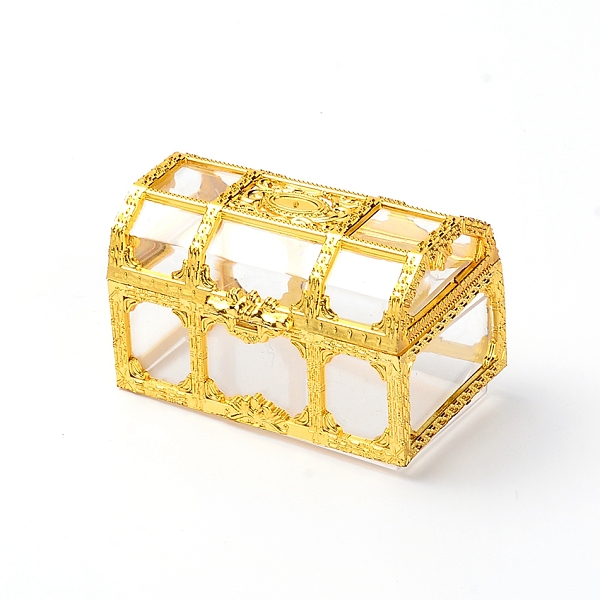 

PandaHall Plastic Flip Cover Box, Candy Jewelry Boxes, for Necklace, Earring, Rectang, Gold, 6.6x4.1x4cm Plastic Rectangle Gold