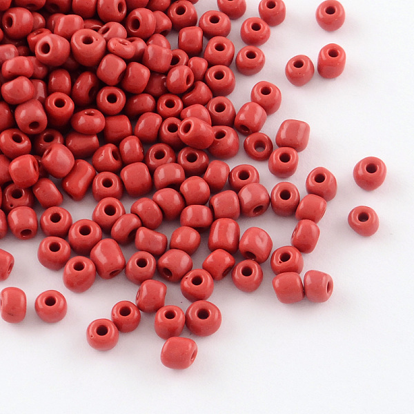 

PandaHall (Repacking Service Available) Glass Seed Beads, Opaque Colours Seed, Small Craft Beads for DIY Jewelry Making, Round, Crimson, 6/0..., Pink