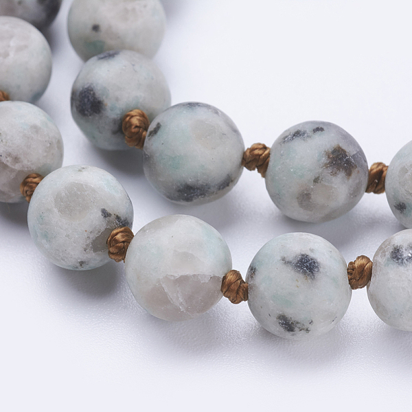 Natural Sesame Jasper/Kiwi Jasper Beaded Necklaces