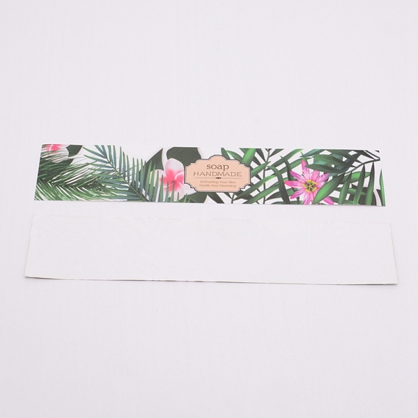 

PandaHall Handmade Soap Paper Tag, Wrap Paper Tape, for Soap Packaging, Rectangle, with Flower Pattern, Green, 210x40x0.1mm Paper Green