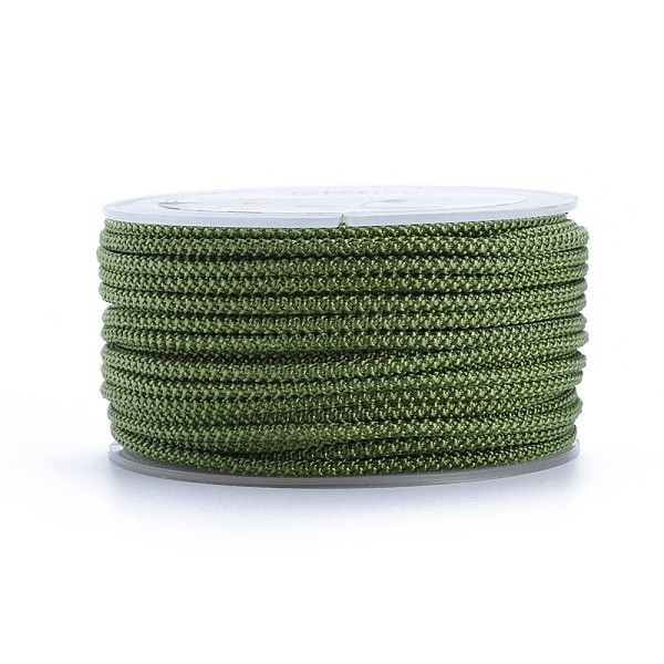 

PandaHall Polyester Braided Cord, Olive, 2mm, about 16.4 yards(15m)/roll Polyester Green